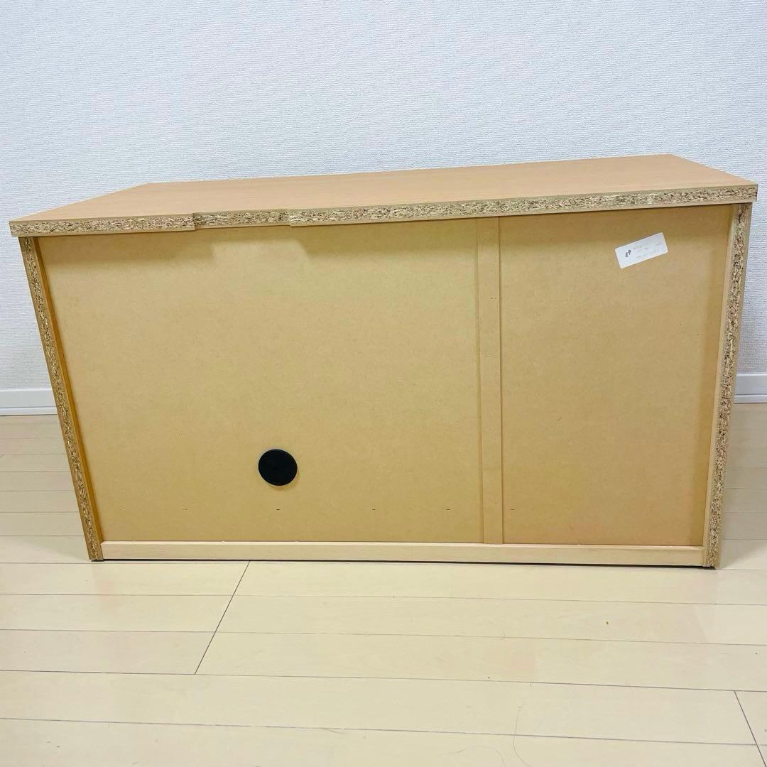 【美品】テレビ台 テレビボード 3段 幅90cm ナチュラル 木製 扉収納付き