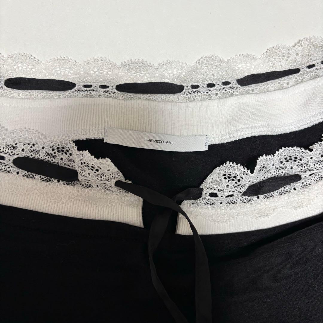 トップス S lace trim off shoulder tops black