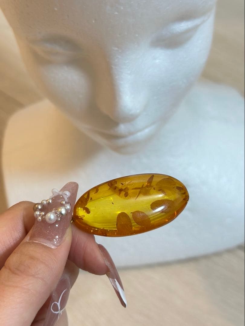 【K18】琥珀 ネックレス②