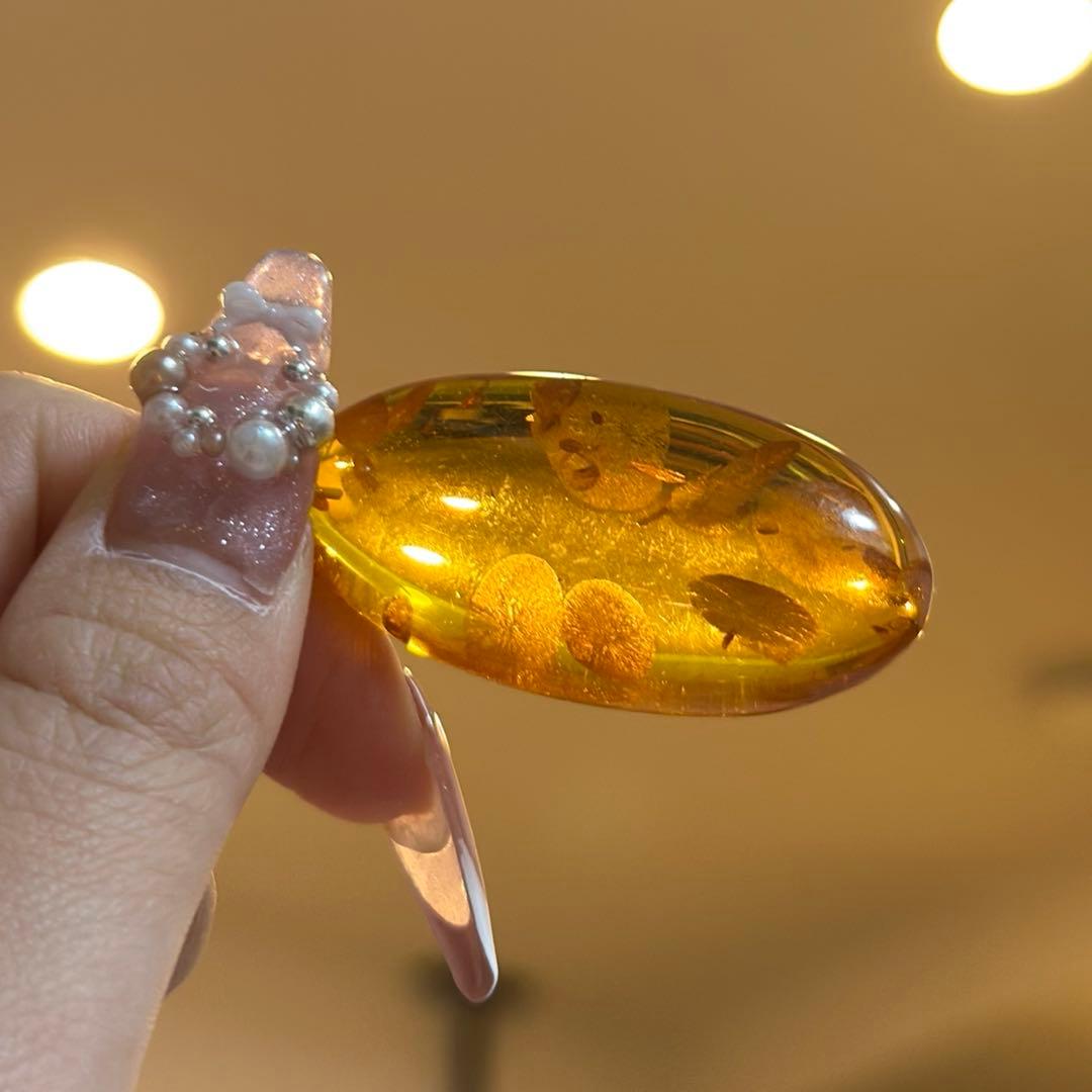 【K18】琥珀 ネックレス②