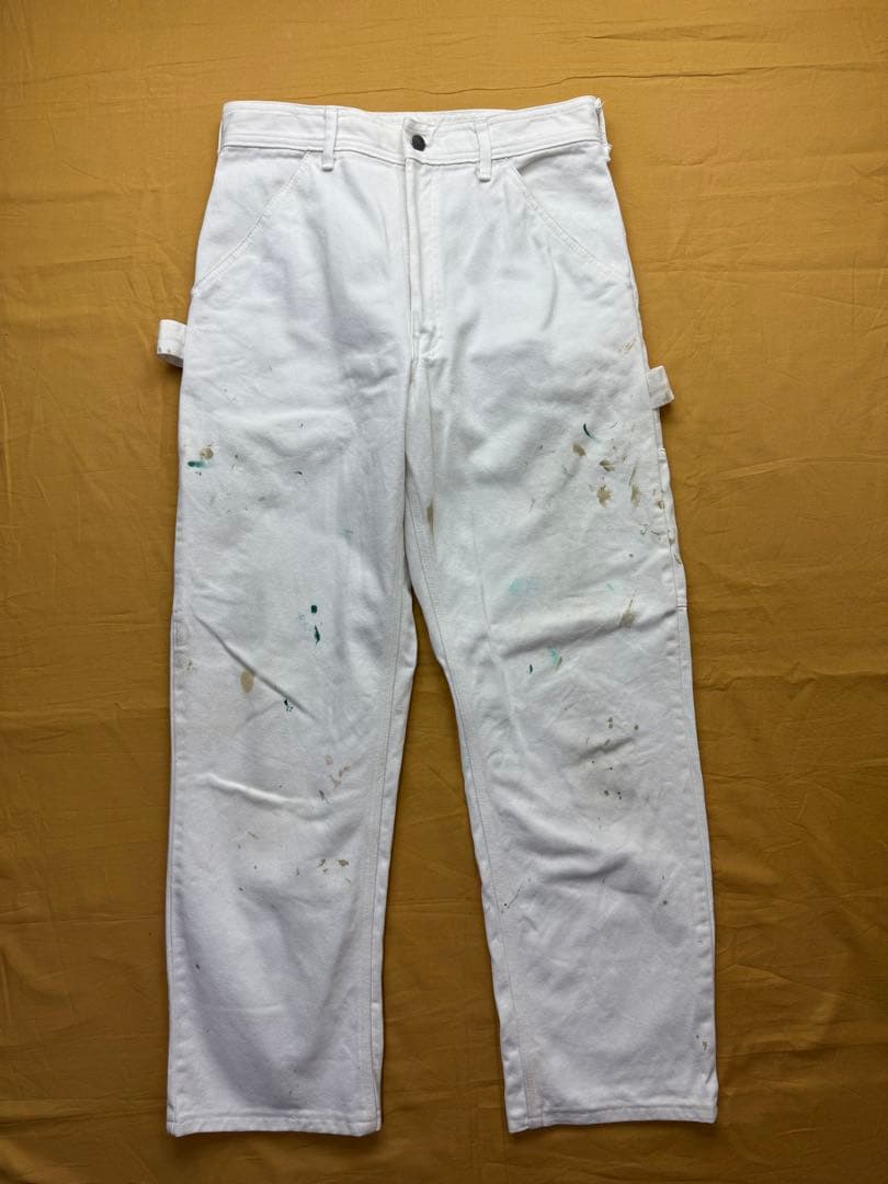 ペンキ　ペインターパンツ　ホワイト　ダック　ワークパンツ　白　グランジ　ボロ