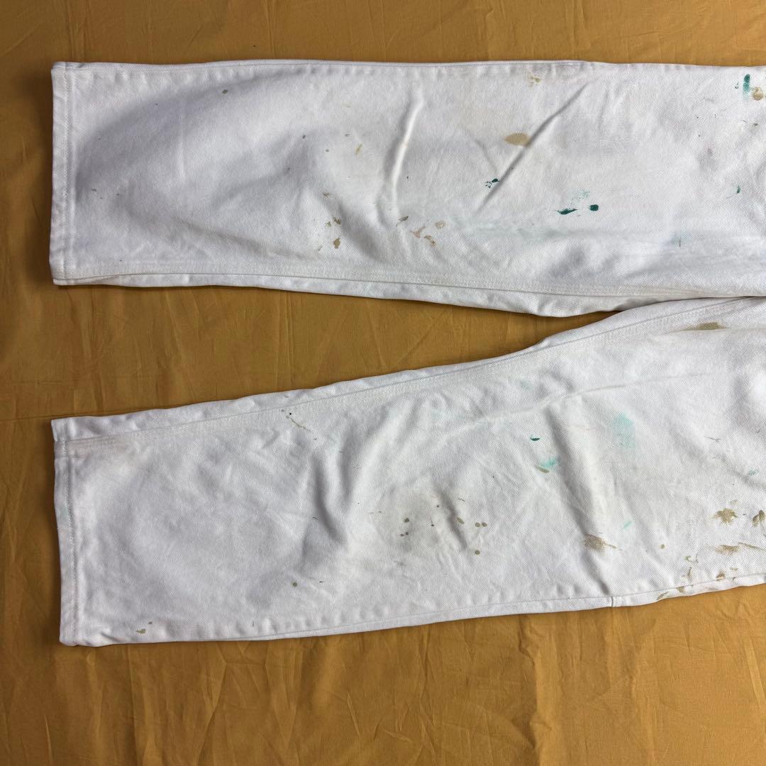 ペンキ　ペインターパンツ　ホワイト　ダック　ワークパンツ　白　グランジ　ボロ