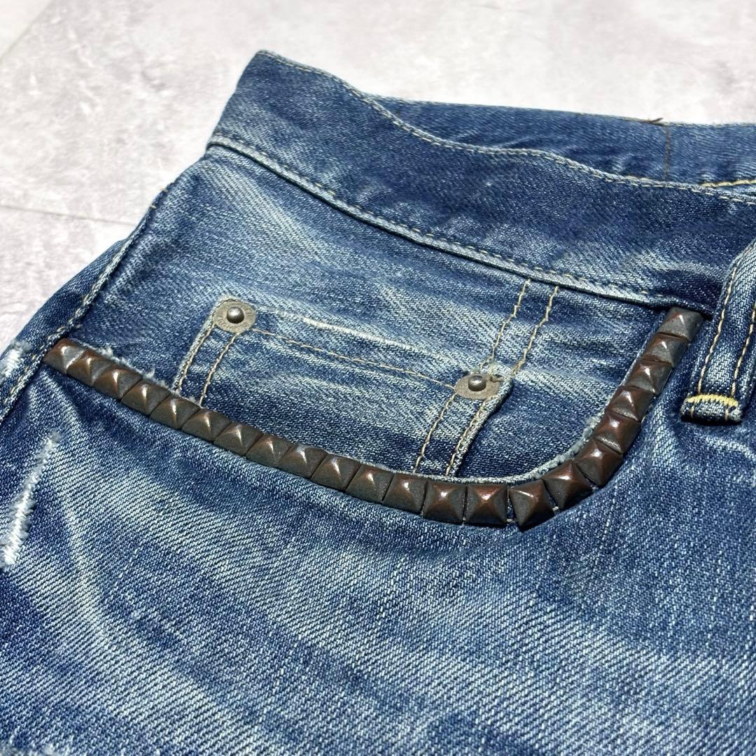 【超希少】ヒステリックグラマー ダメージ加工 スタッズデニムパンツ 30 日本製