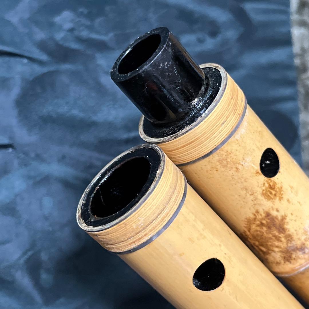 尺八 琴古流 在銘 3印 中継ぎ緩み無し 籐巻銀三線 状態良好品 音出し確認済み