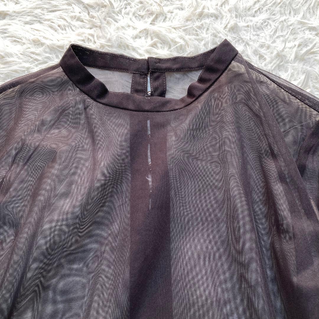 極美品✨kana ジャガード チュール セットドレス ブラウン ドレス S