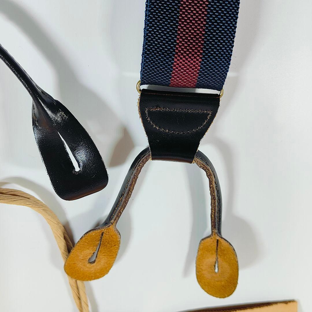 【極美品】Brooks Brothers 高級サスペンダー　本革 英国製 正規品