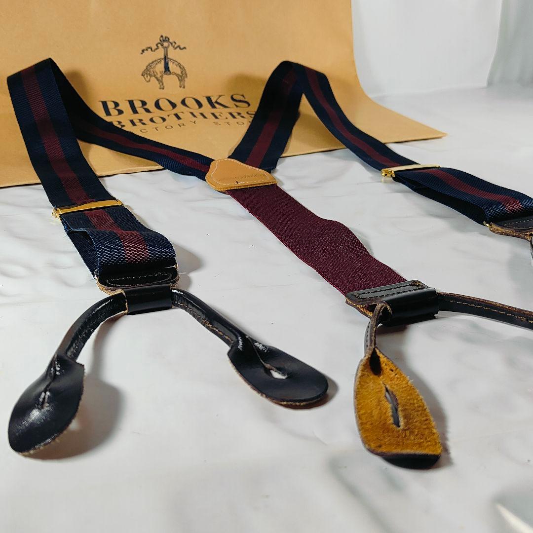 【極美品】Brooks Brothers 高級サスペンダー　本革 英国製 正規品