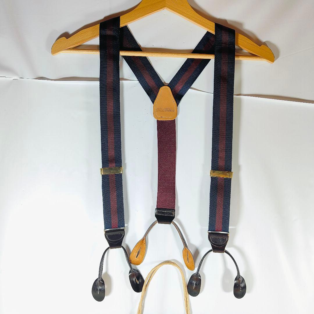 【極美品】Brooks Brothers 高級サスペンダー　本革 英国製 正規品