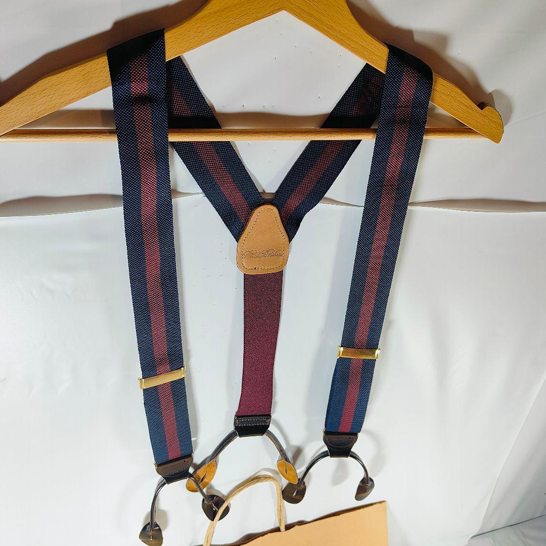 【極美品】Brooks Brothers 高級サスペンダー　本革 英国製 正規品