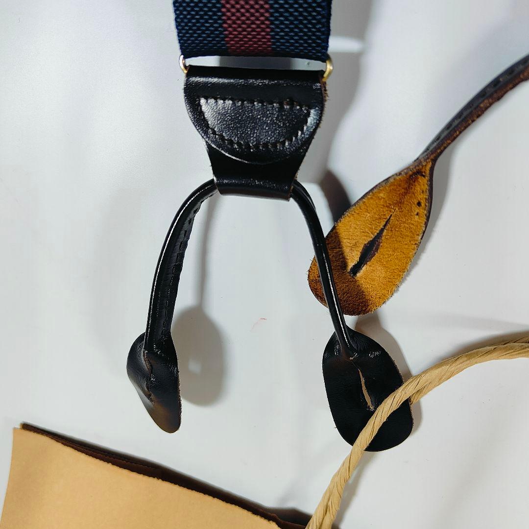 【極美品】Brooks Brothers 高級サスペンダー　本革 英国製 正規品