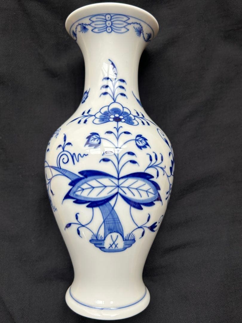 花瓶　マイセン　ブルーオニオン　フラワーベース