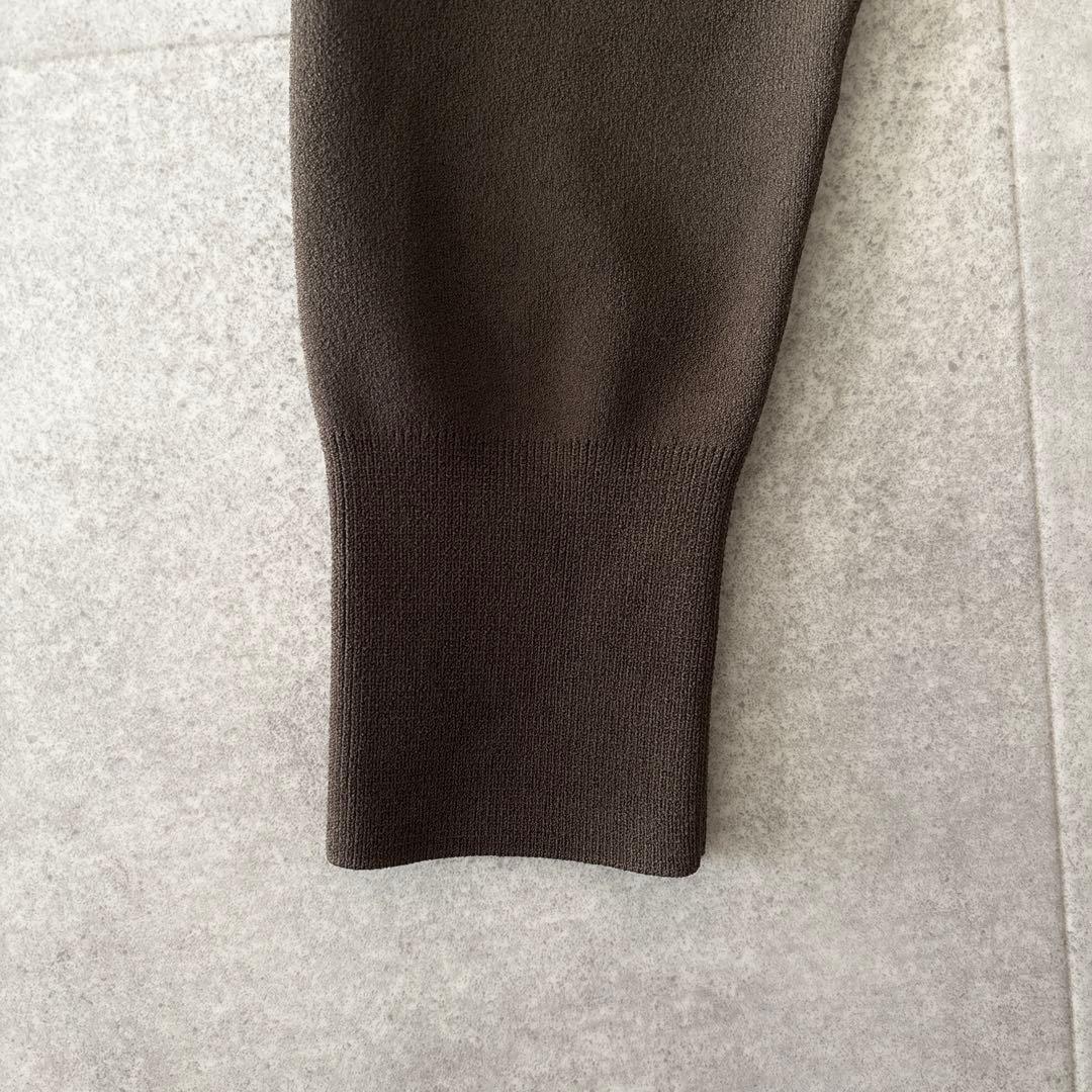 極美品✨️セオリー クレープニットパーカー ジップアップ フーディ S カーキ