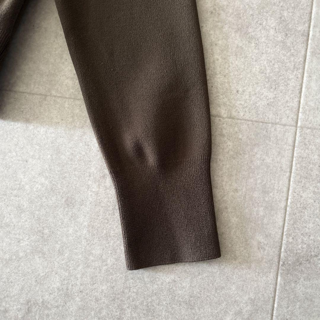 極美品✨️セオリー クレープニットパーカー ジップアップ フーディ S カーキ