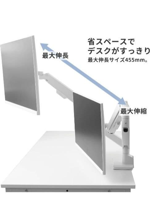 モニターアーム　pixio　PS1S Wave Black