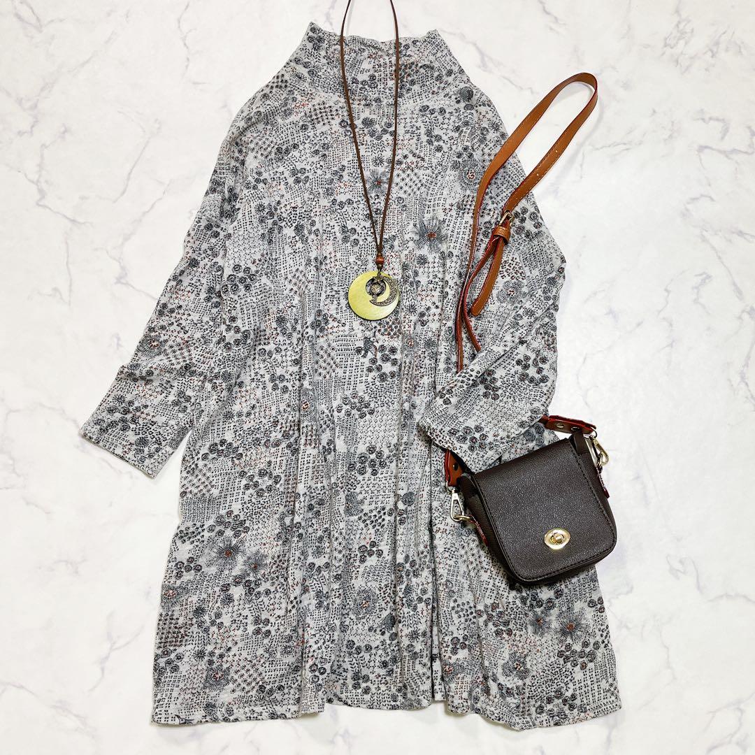 【本日限定価格】✨ヨーガンレール やわらかウールチュニック ボタニカル柄