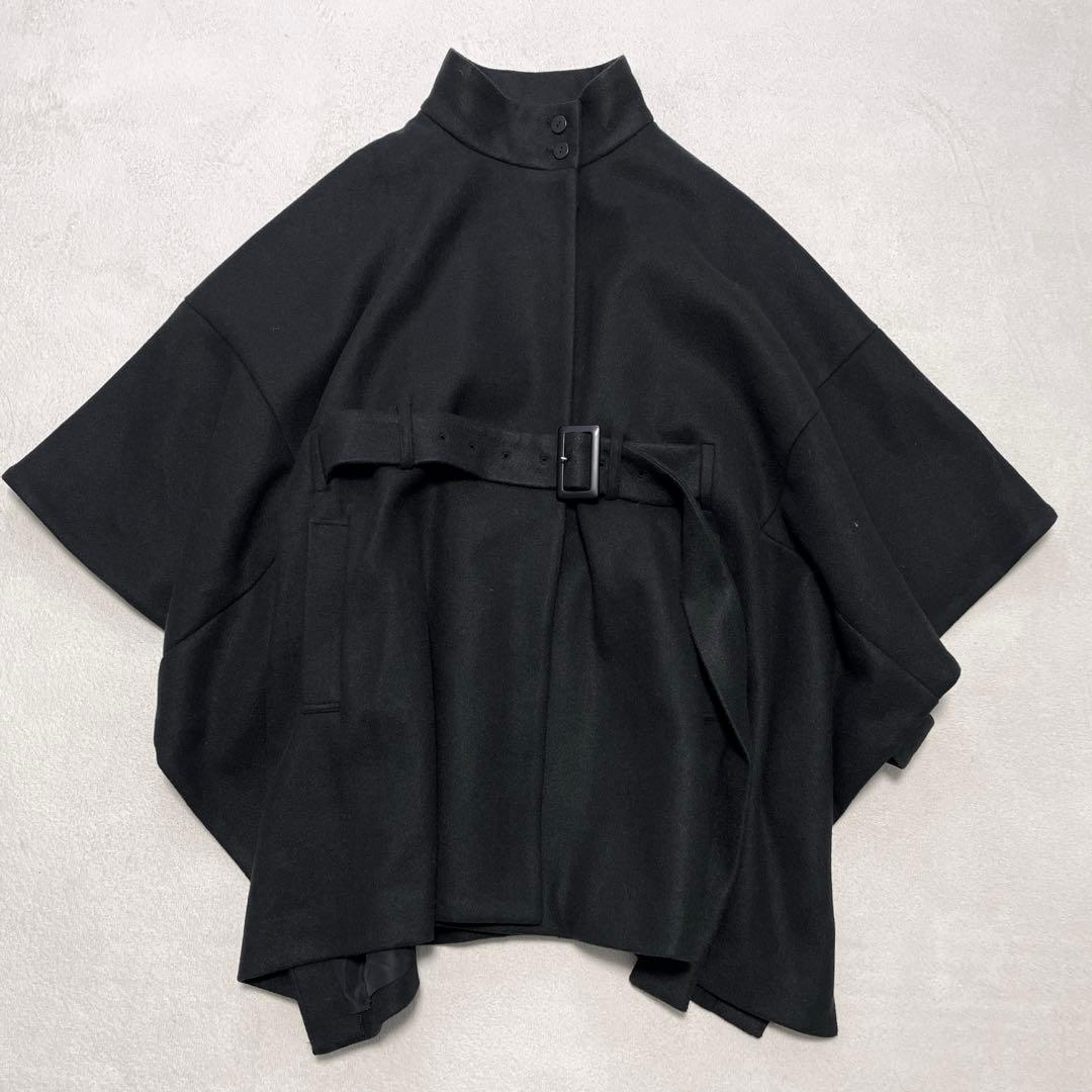 KINU アンティカ ポンチョコート F ケープ スタンドネック オーバーサイズ