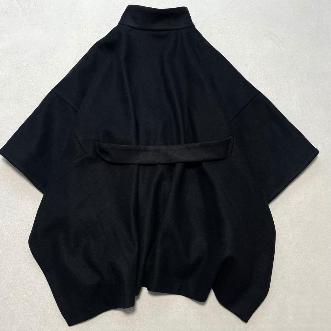 KINU アンティカ ポンチョコート F ケープ スタンドネック オーバーサイズ