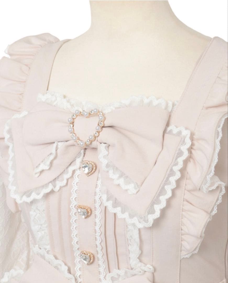 「完売品」 LIZLISA フロントカシュクールBIGリボンセットアップ ピンク