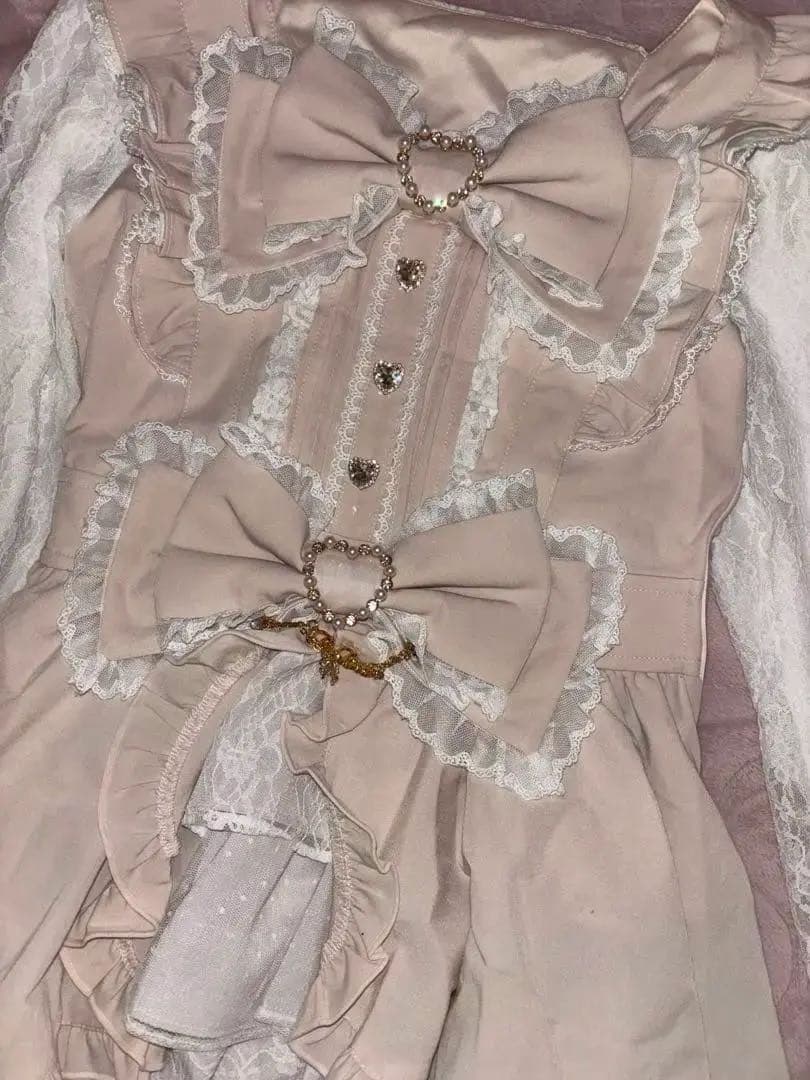 「完売品」 LIZLISA フロントカシュクールBIGリボンセットアップ ピンク