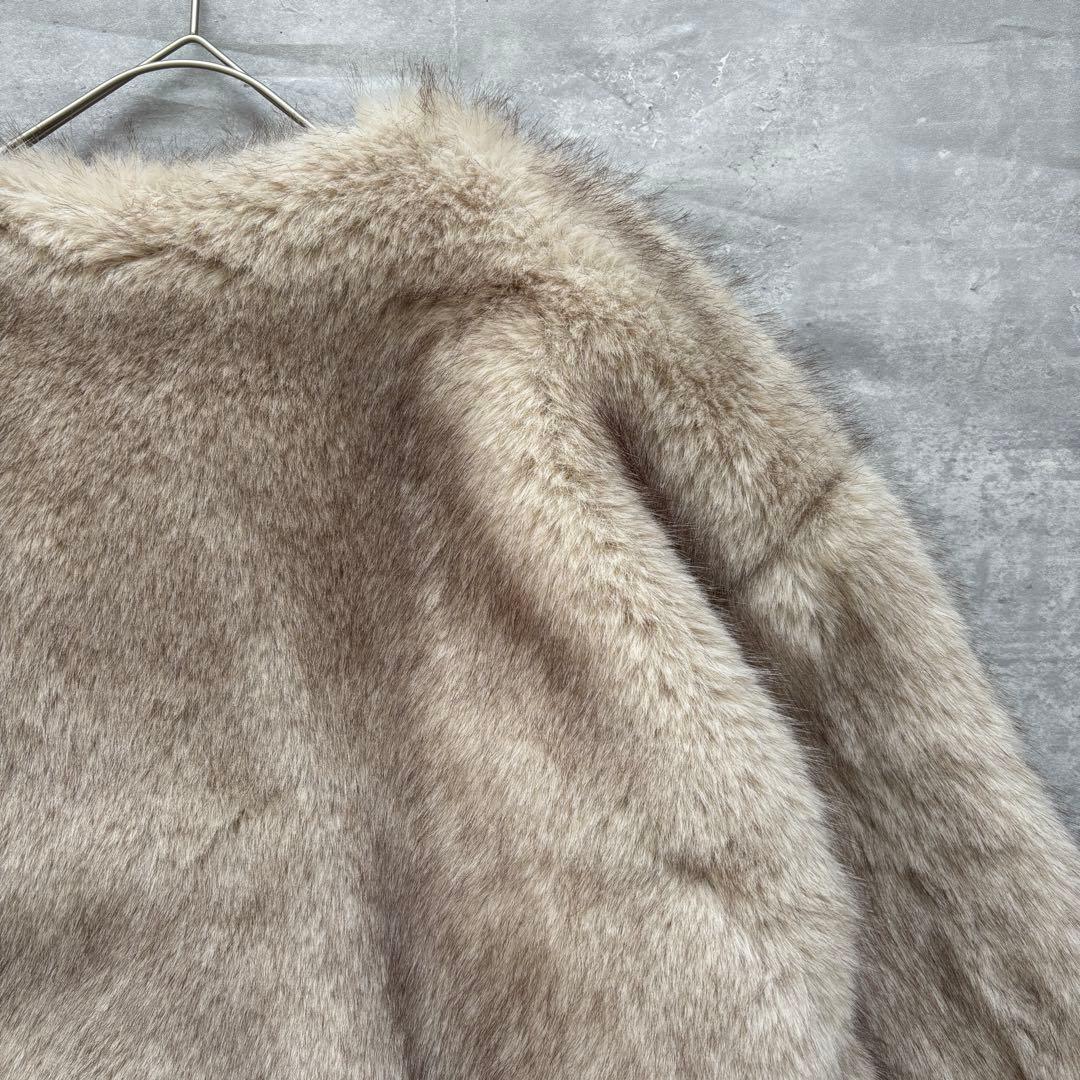 【新品タグ付き】ANDREA&Co. 毛皮　ファーコート　ホワイト　FREE