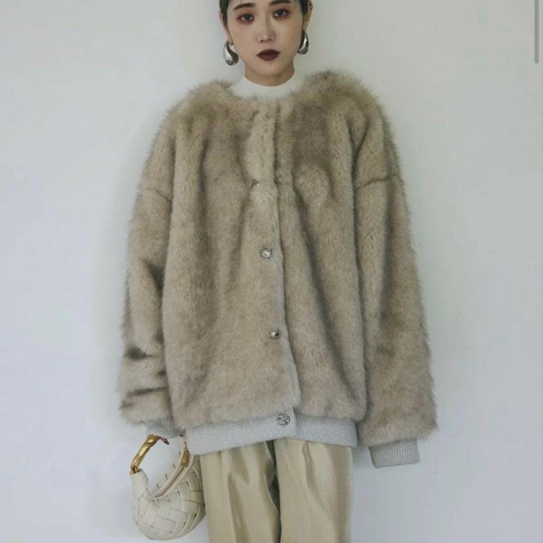 【新品タグ付き】ANDREA&Co. 毛皮　ファーコート　ホワイト　FREE