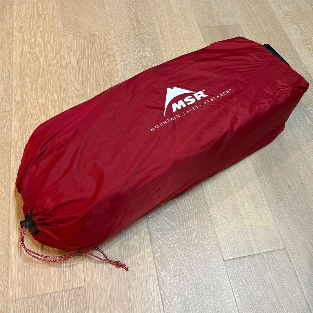 MSR エリクサー2ドーム型キャンプテント ホワイト/レッド