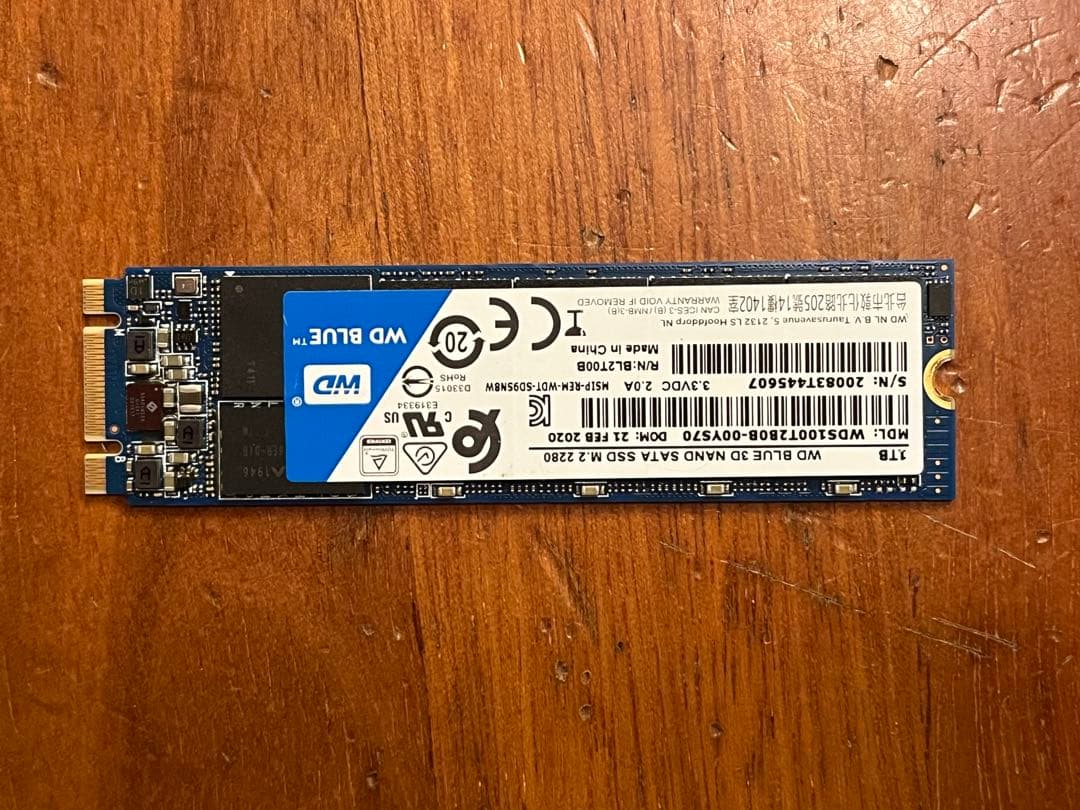 内蔵型SSD WD BLUE 1TB SATA M.2 2280 WDS100T2B0B