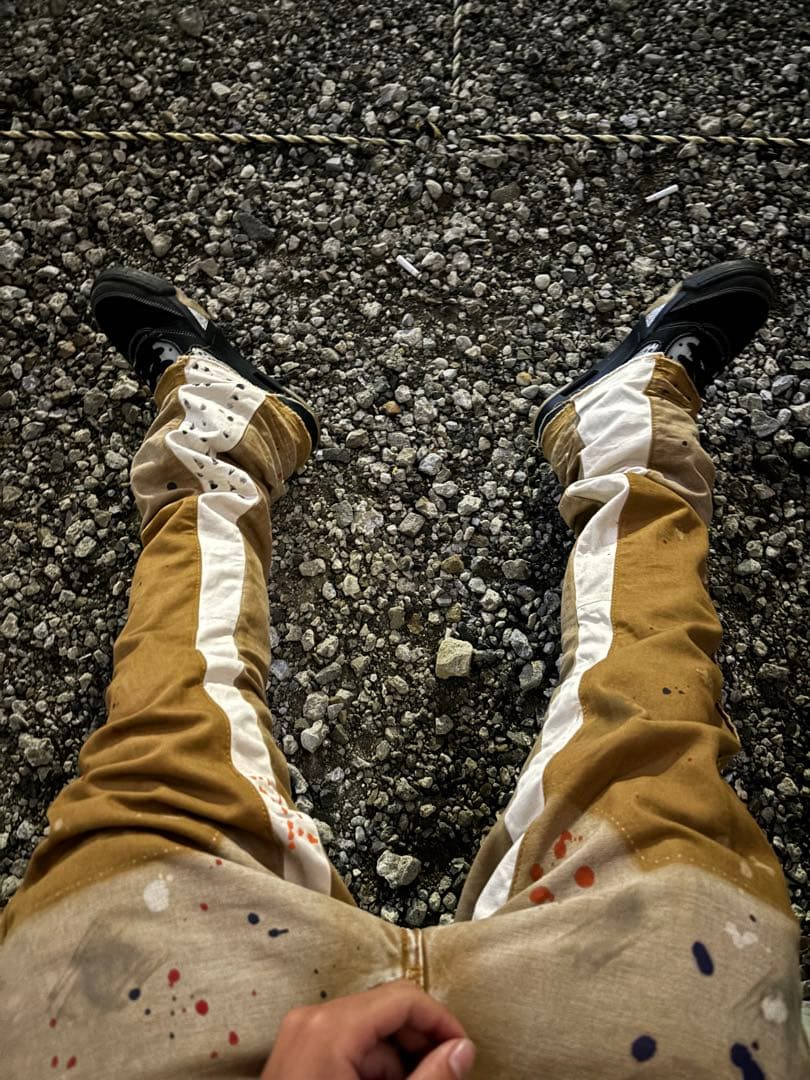 mnml フレアドッキング　ブーツカットチノパンツ　28 S ペンキペイント