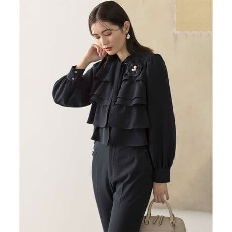 コンフォータブルドレープ ティアードブラウス