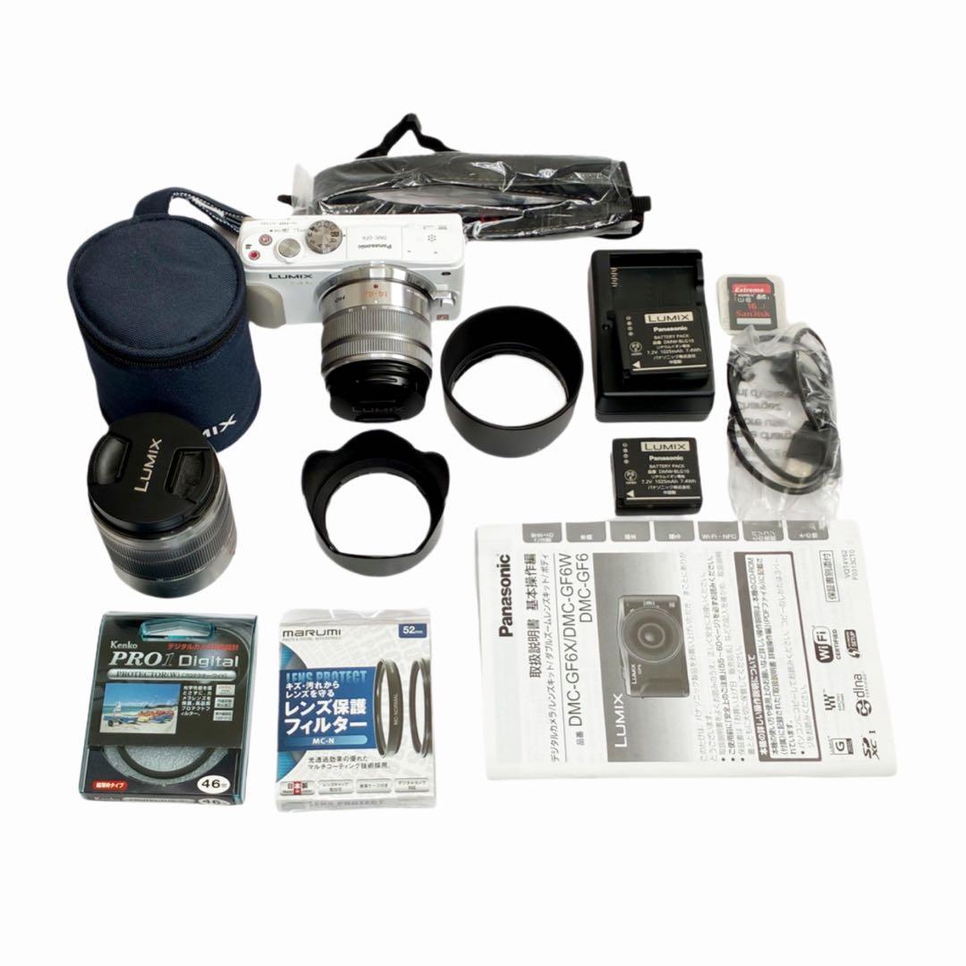 【極美品】LUMIX DMC-GF6W-W ダブルズームキット ホワイト