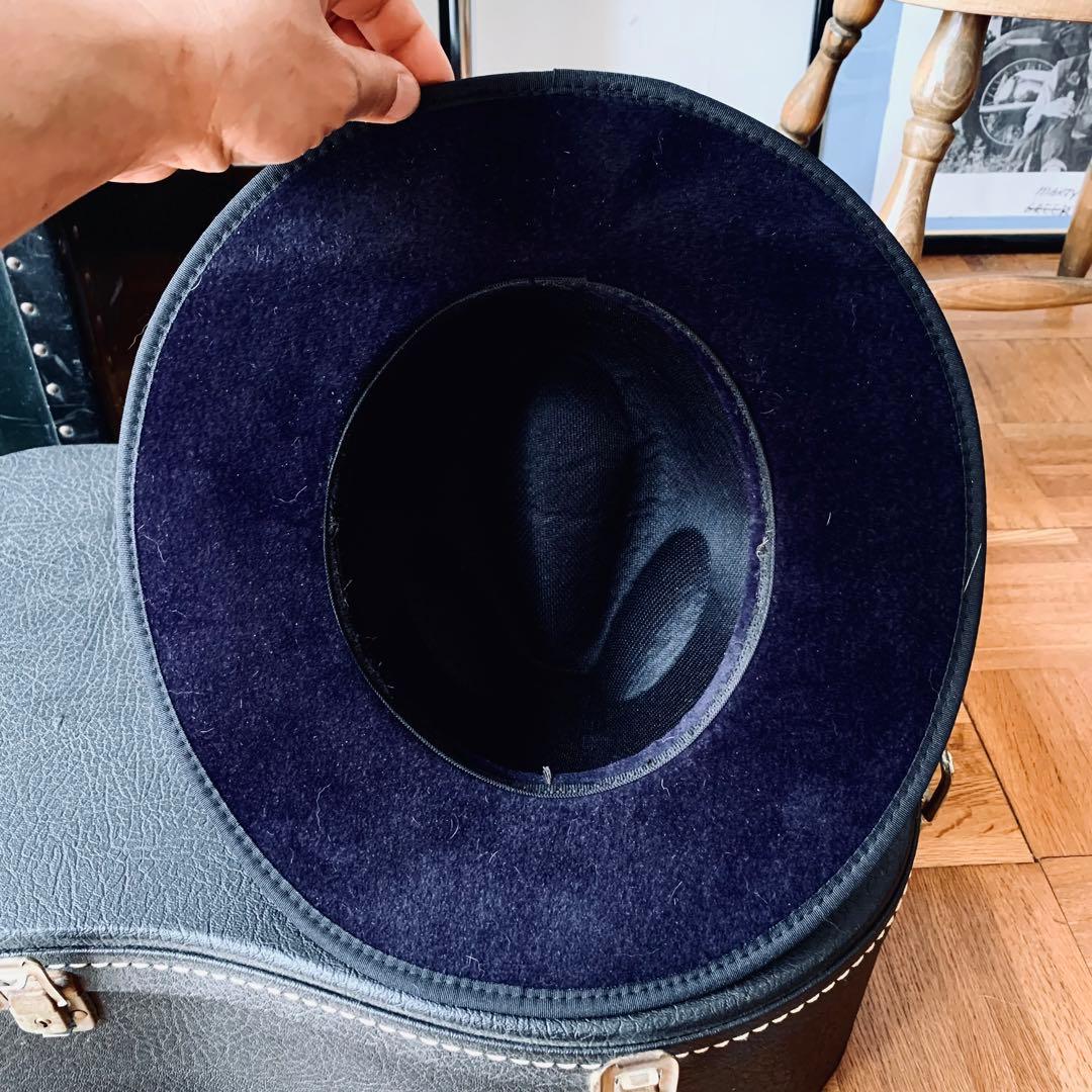 希少カラー ロイヤルネイビーブルー ヴィンテージ ロングプリム ハット HAT
