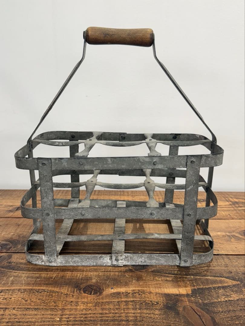 フランスアンティーク ワインラック ワインホルダー 6本 木製ハンドル