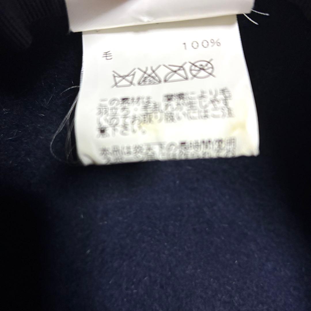 ★人気★エルメス　ネイビー ウール　フェルトハット リボン付き　サイズ57