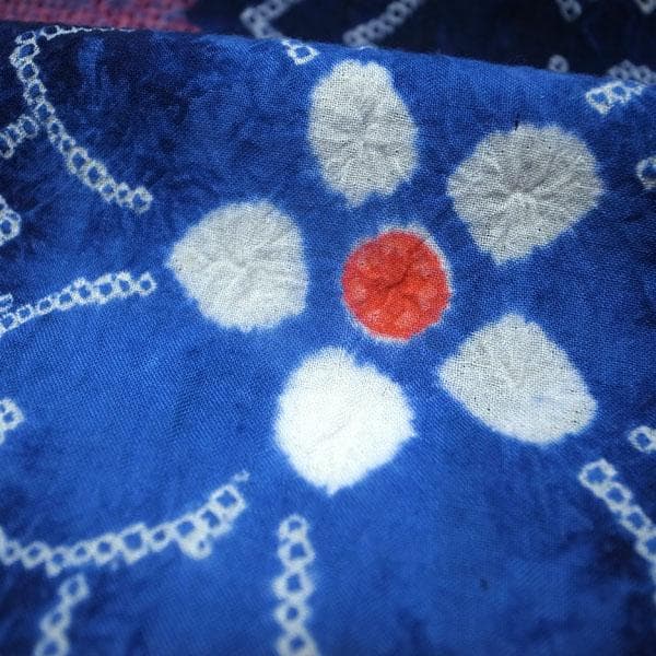 浴衣 有松鳴海絞り 夏物 夏 木綿 手縫い仕立て 裄63 Ｍ 中古 sn1449