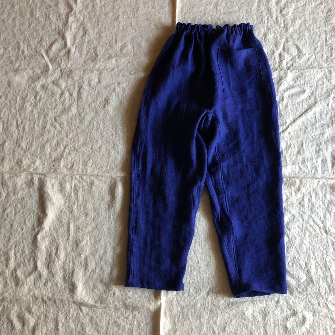 【限定】リネンウールのもんぺ　ロイヤルブルー