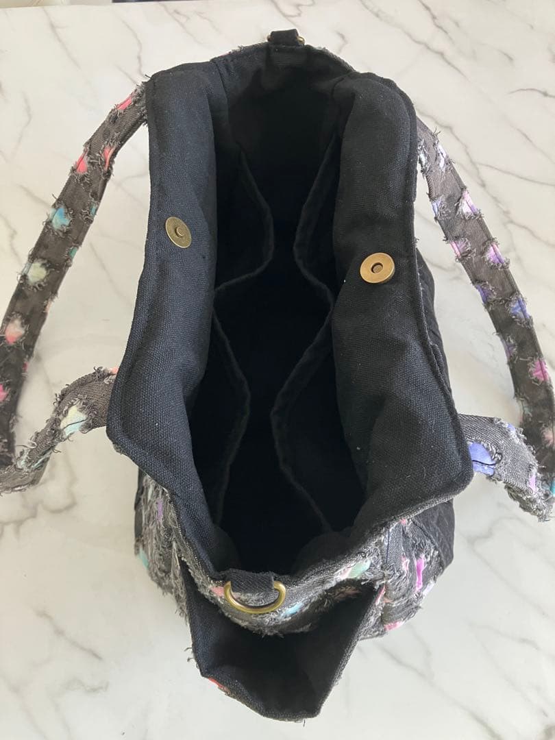 868 まゆ　大きめデニムリメイクバック　ハンドメイド 2点