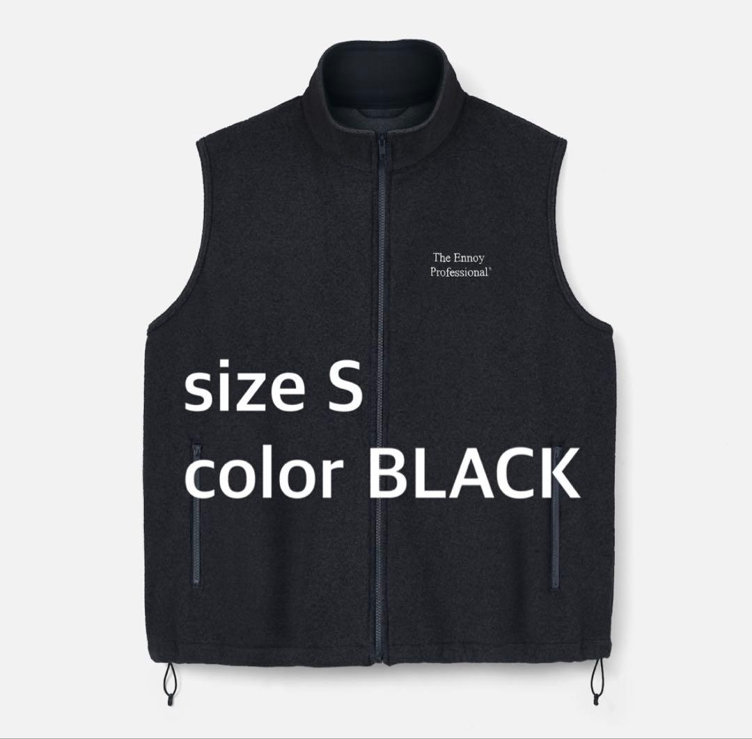 トップス ENNOY PROFESSIONAL FLEECE VEST BLACK S