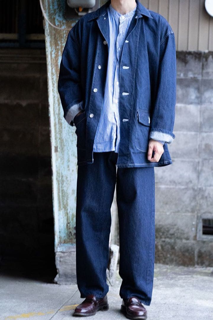 CIOTA インディゴスピンコットンデニムカバーオール