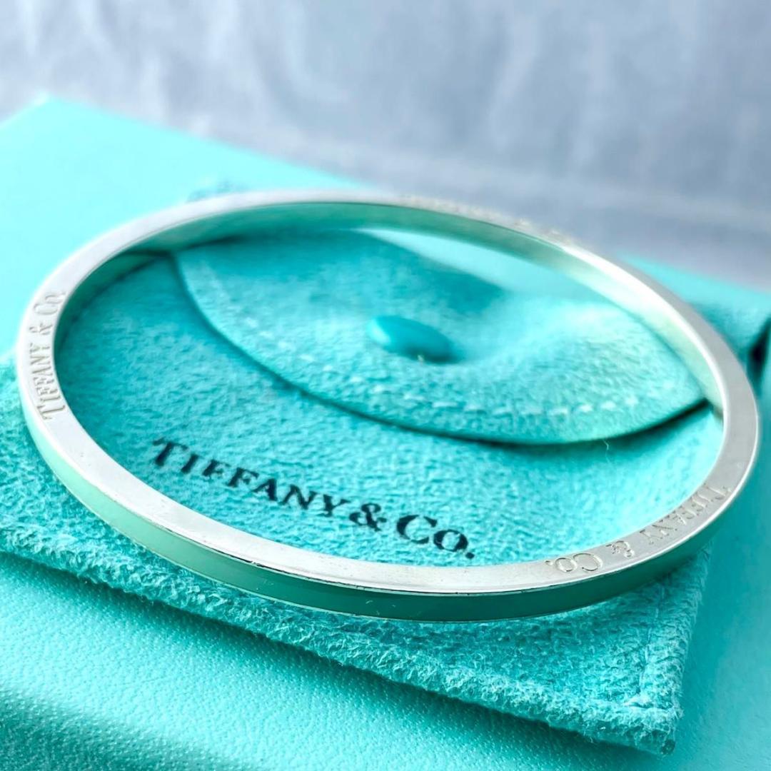 ティファニー 希少 ブルー エナメル バングル ブレスレット 925 PE7fe