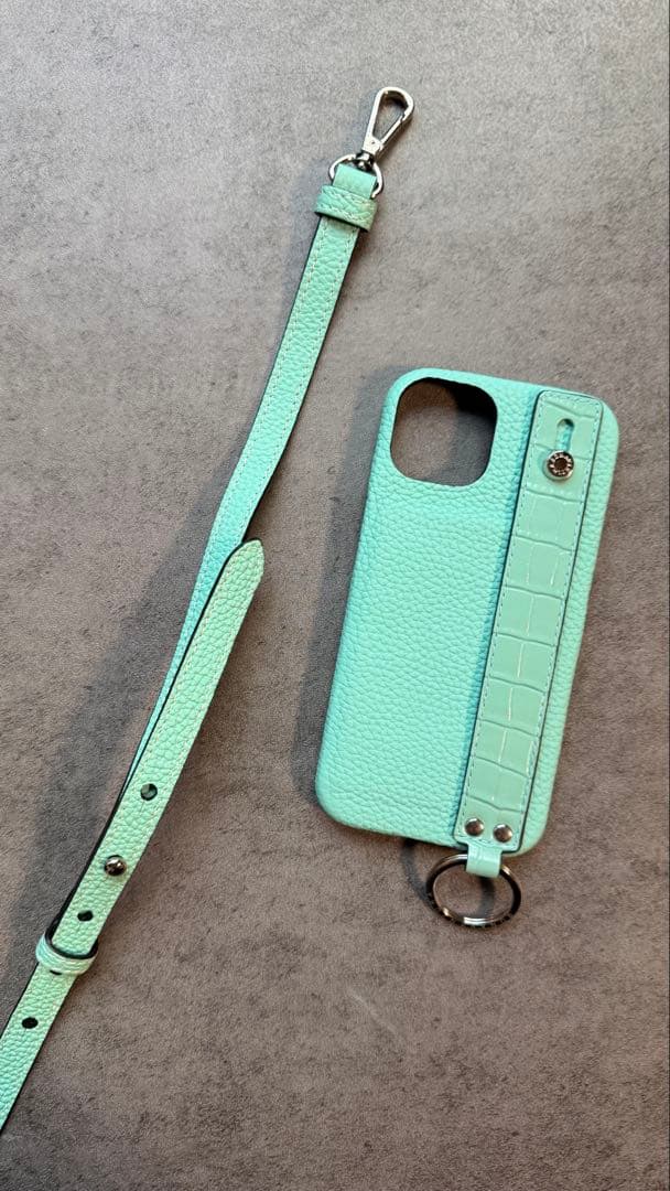 ボナベンチュラ　ミントグリーン iPhoneケース ストラップセット