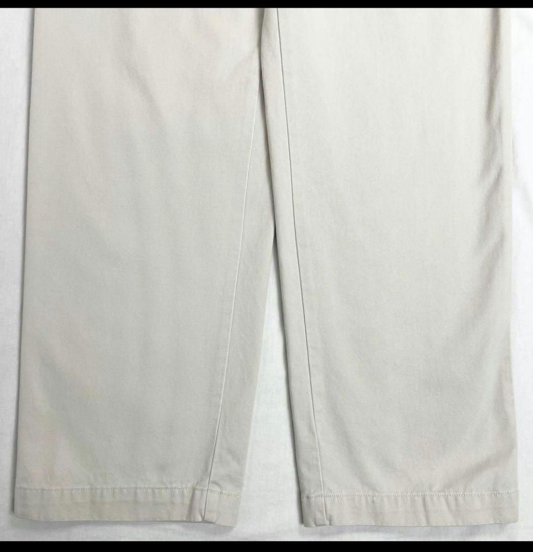 W34L32 90sポロバイラルフローレン ツータックチノパン オフ白 ポロチノ