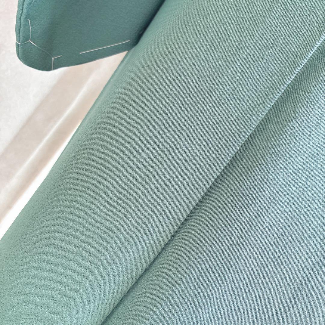 色無地　フルセット　着物　正絹　上品　一つ紋　しつけ糸付き　G10