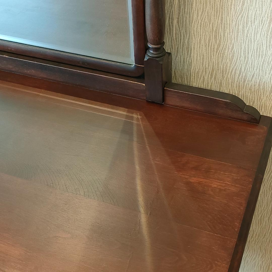 アンティーク　鏡台　スツール　セット品　 引出し７杯　ろくろ脚