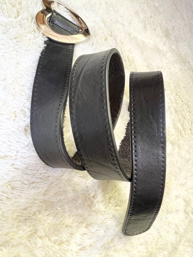 グッチ GUCCI ベルト レザー ハート ロゴ ゴールド 90 36黒ブラック