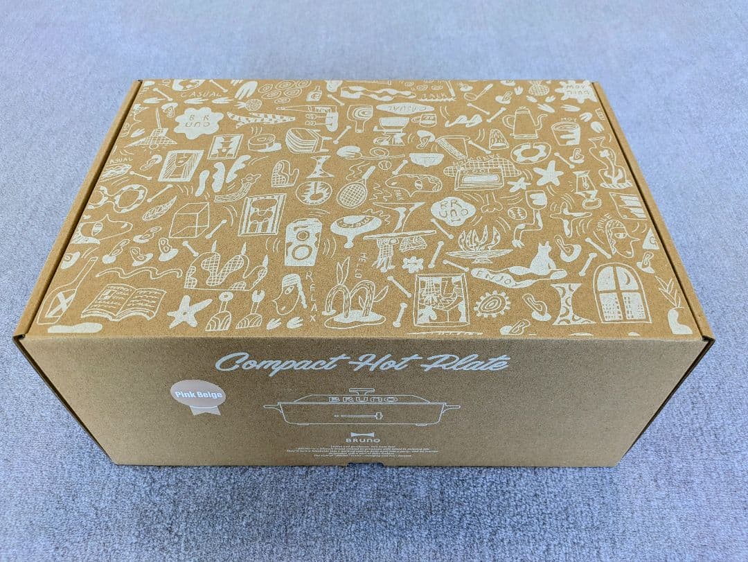新品 BRUNO コンパクトホットプレート ピンクベージュ たこ焼きプレート付き
