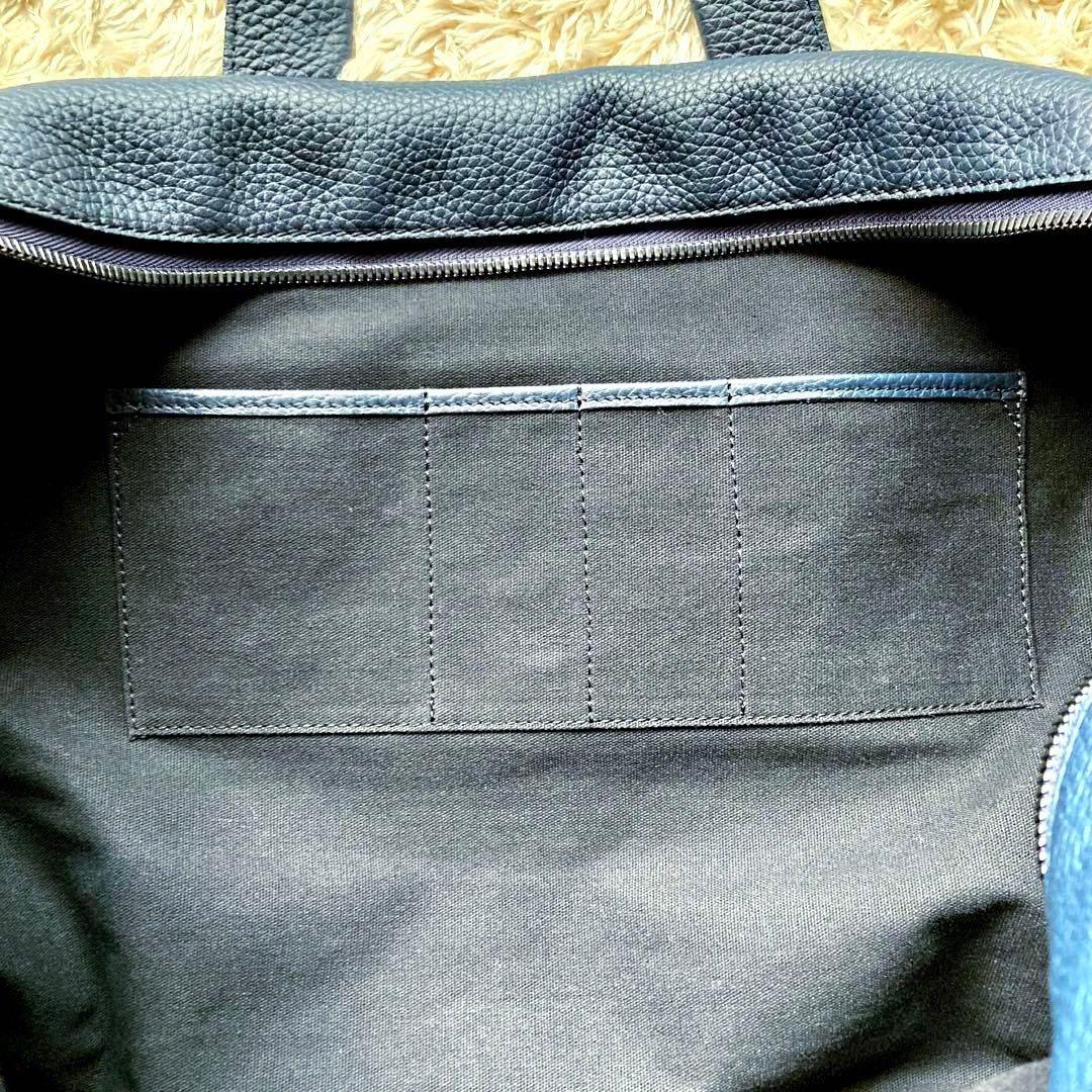 【専用ページ】美品エルメネジルドゼニア2wayボストンバッグシボ革ネイビー大容量