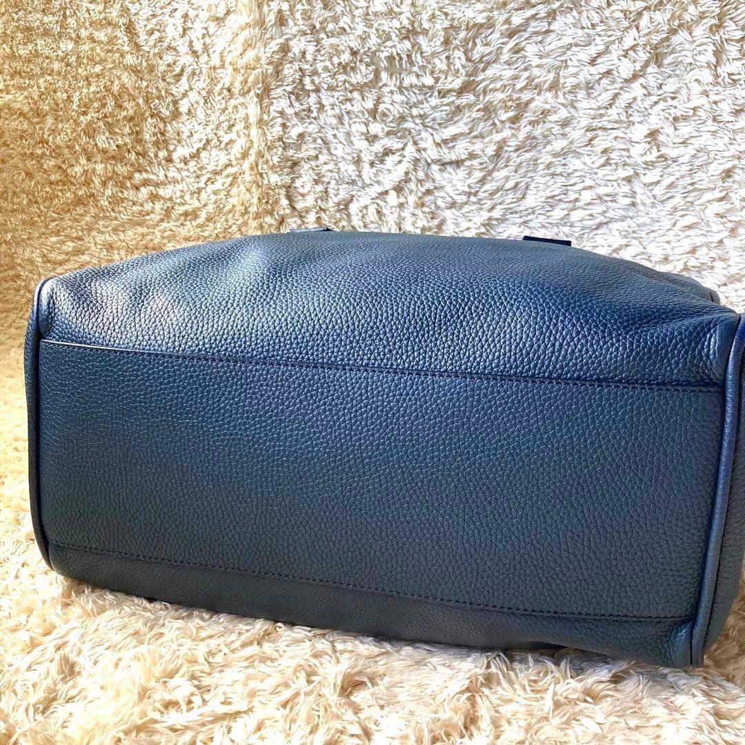 【専用ページ】美品エルメネジルドゼニア2wayボストンバッグシボ革ネイビー大容量