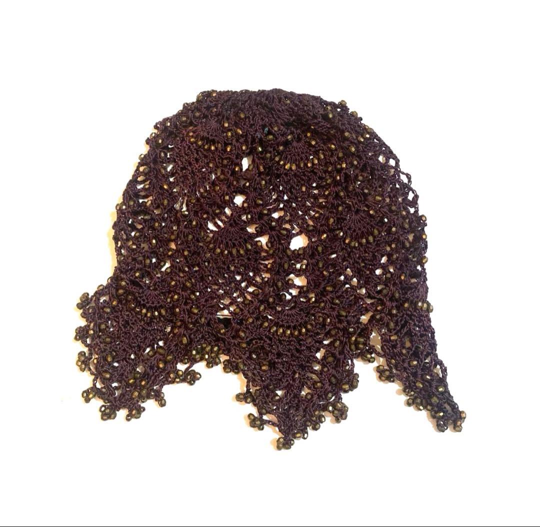 帽子 if six was nine LACE CAP with gold beads