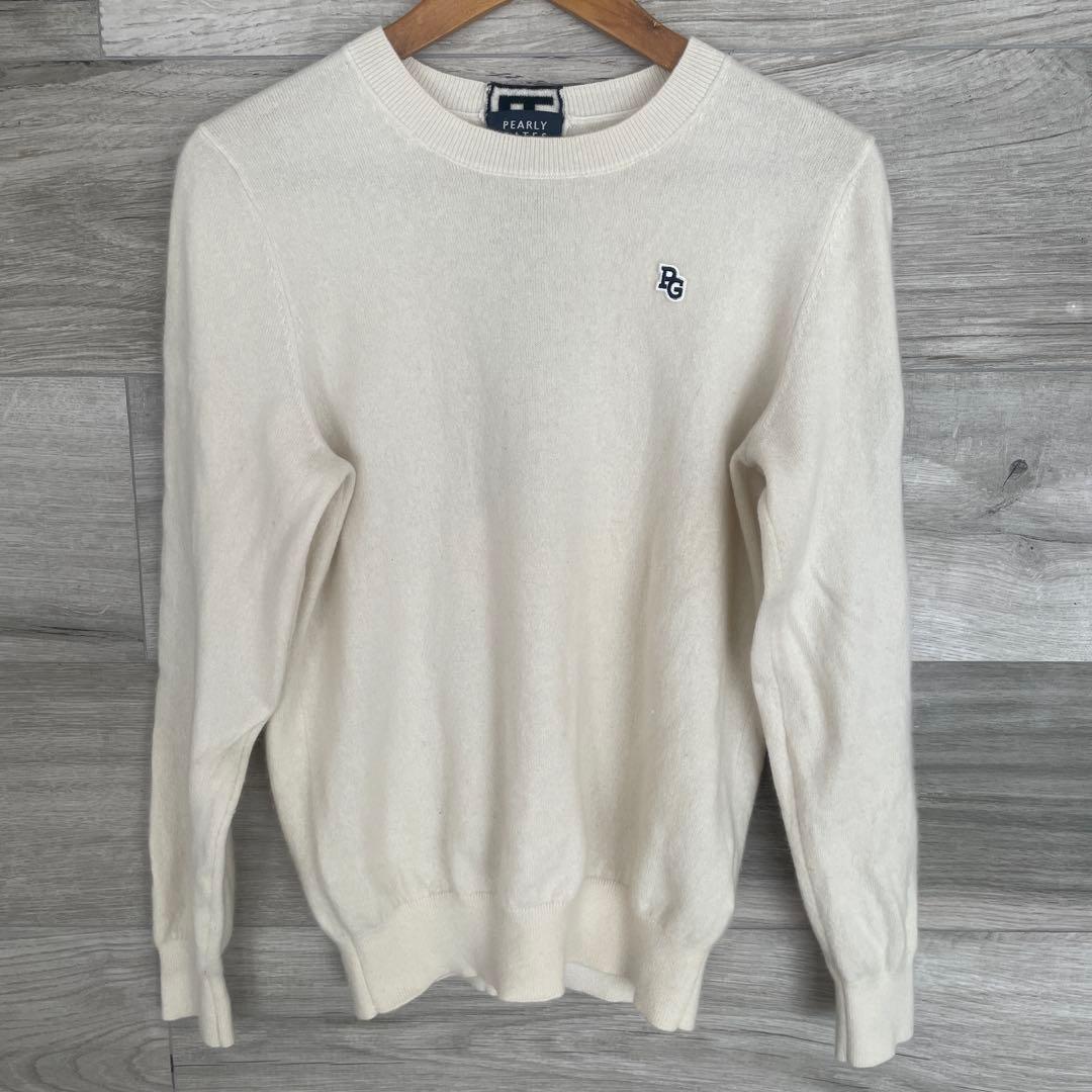 PEARLY GATES ホワイト カシミヤ100%セーター サイズ2
