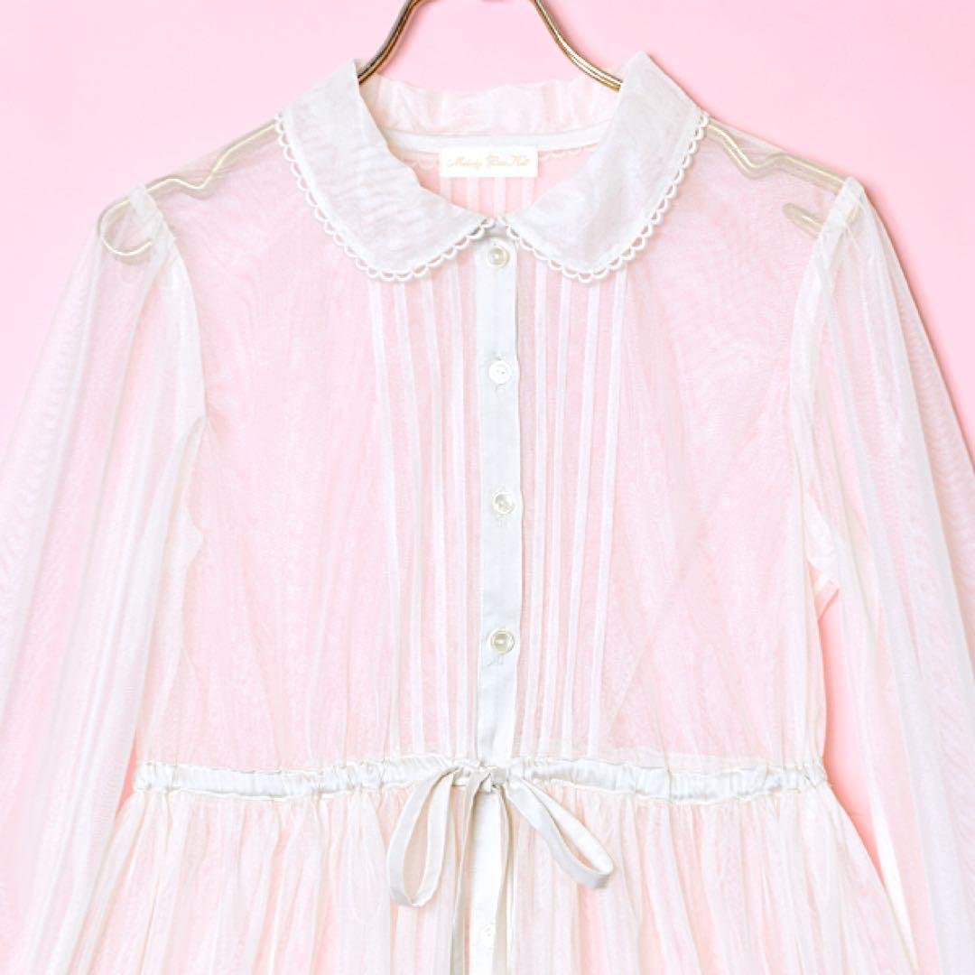 新品未使用 メロディバスケット 朝霧を纏うロングカーディガン 白